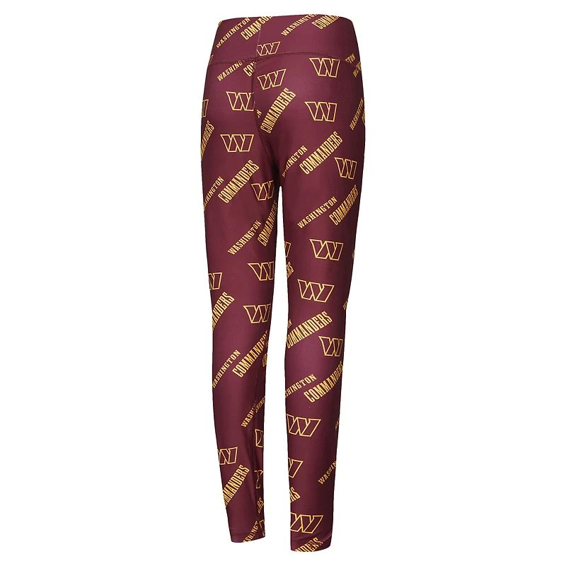 Women's Concepts Sport Burgundy Washington Commanders Breakthrough Allover Print Knit Sleep Leggings