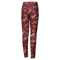 Women's Concepts Sport Burgundy Washington Commanders Breakthrough Allover Print Knit Sleep Leggings