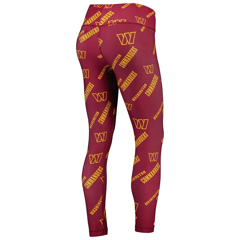 Women's Concepts Sport Burgundy Washington Commanders Breakthrough Allover Print Lounge Leggings