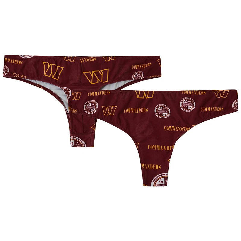 Women's Concepts Sport Burgundy Washington Commanders Mosaic All Over Print Thong