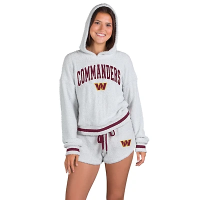 Women's Concepts Sport  Gray Washington Commanders Whitley Long Sleeve Hoodie Top & Shorts Set