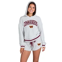 Women's Concepts Sport  Gray Washington Commanders Whitley Long Sleeve Hoodie Top & Shorts Set