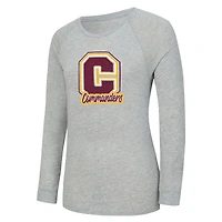 Ensemble pyjama pour femme Concepts Sport Heather Gray/Bordeaux Washington Commanders Regulate à carreaux, composé d'un t-shirt manches longues et short.