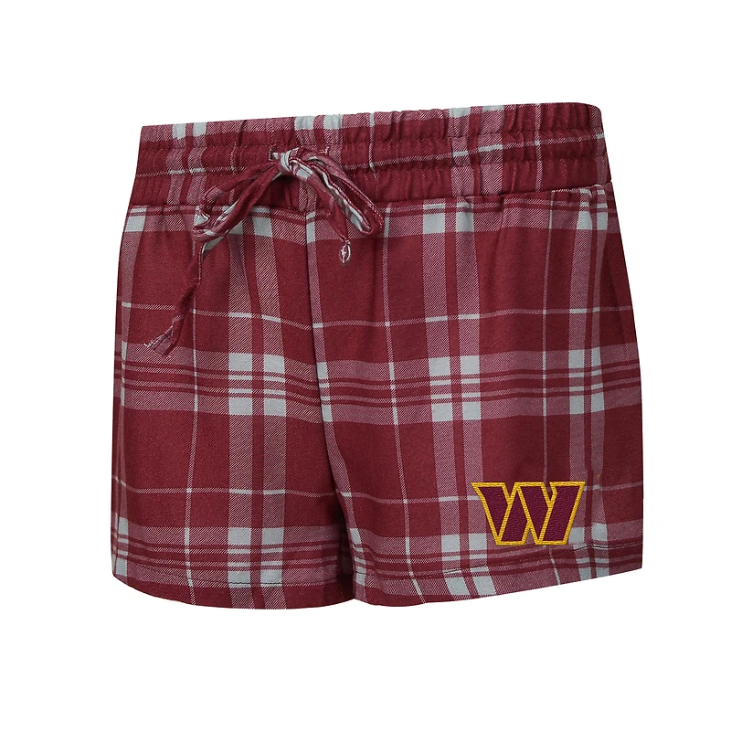 Women's Concepts Sport  Heather Gray/Burgundy Washington Commanders Regulate Plaid Long-Sleeve T-Shirt & Shorts Sleep Set