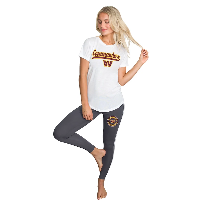 Ensemble de nuit pour femme Concepts Sport blanc/anthracite Washington Commanders Sonata avec haut et leggings