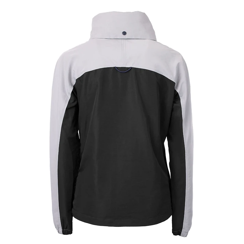 Veste anorak à demi-zip et capuche Cutter & Buck Black Washington Commanders Charter Eco Recycled pour femme