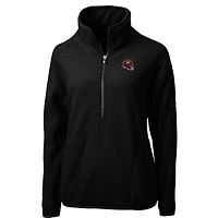 Veste polaire demi-zippée en sherpa écologique Cascade pour femme, coupe-vent et buck, avec logo du casque des Washington Commanders, noir