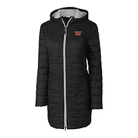 Women's Cutter & Buck Navy Washington Commanders Americana Rainier PrimaLoft® Eco Insulated Full-Zip Hooded Long Coat