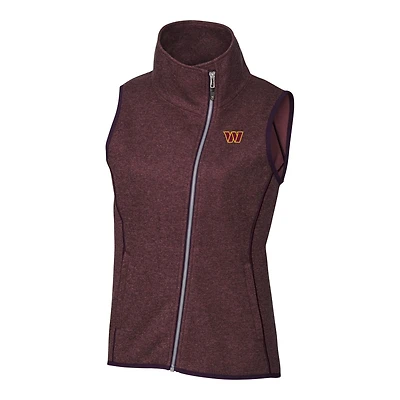 Gilet zippé pour femme, modèle Washington Commanders, bordeaux, Cutter & Buck