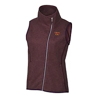 Gilet zippé pour femme, modèle Washington Commanders, bordeaux, Cutter & Buck