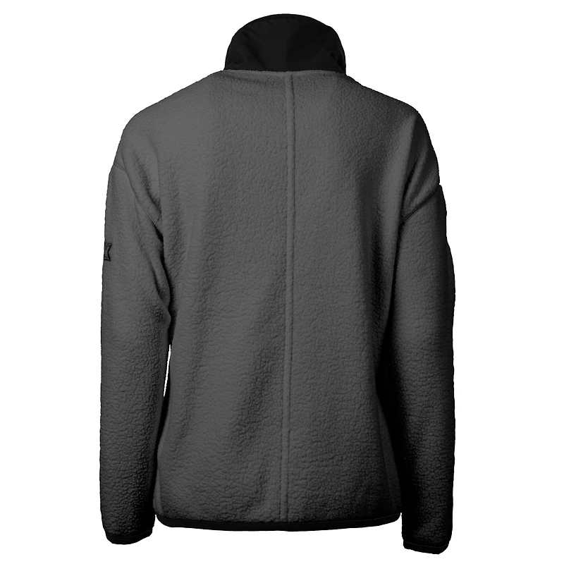 Women's Cutter & Buck Charcoal Washington Commanders Helmet Cascade Eco Sherpa Fleece Full-Zip Jacket