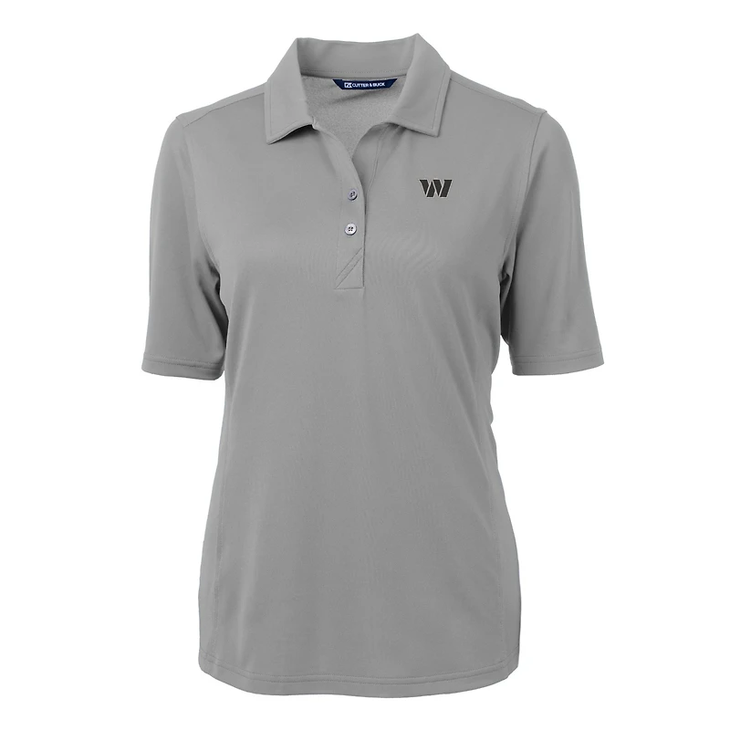 Polo recyclé Cutter & Buck Gray Washington Commanders DryTec Virtue Eco Piqué pour femme