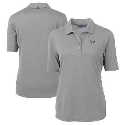 Polo recyclé Cutter & Buck Gray Washington Commanders DryTec Virtue Eco Piqué pour femme