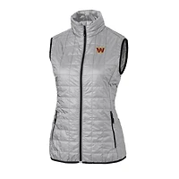 Gilet matelassé entièrement zippé PrimaLoft Eco pour femme, gris, des Washington Commanders, de Cutter & Buck