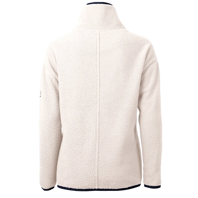 Veste polaire demi-zip Cutter & Buck Washington Commanders Americana Cascade Eco Sherpa pour femme, couleur avoine