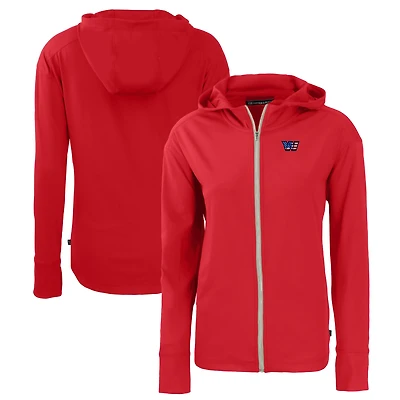 Sweat à capuche zippé entièrement recyclé Daybreak Eco pour femme, rouge, des Washington Commanders, Cutter & Buck