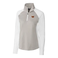 Haut extensible à demi-zip rayures ton sur Cutter & Buck Washington Commanders Forge pour femme