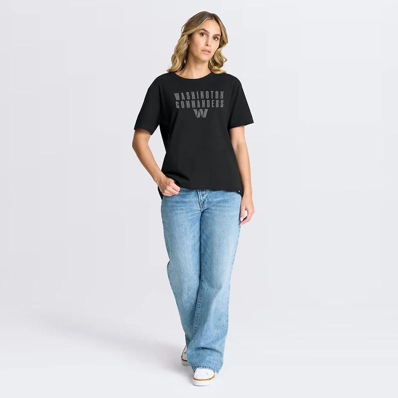 T-shirt noir Fanatics pour femmes des Washington Commanders, motif Blackout Kneel Down Legacy