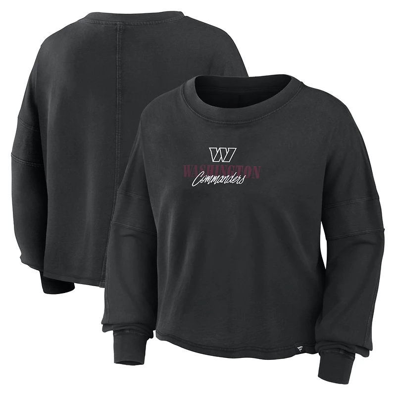 Haut oversize à manches longues et coupe carrée Washington Commanders noir Fanatics pour femme