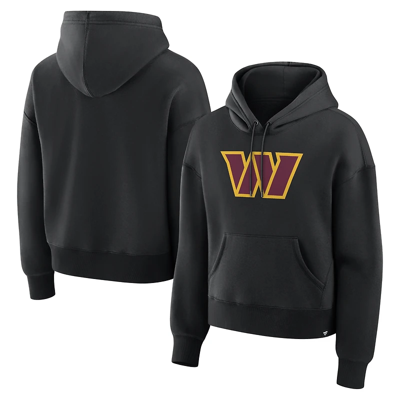 Women's Fanatics Black Washington Commanders Relaxed High Hip Essential Legacy Hoodie