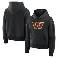 Women's Fanatics Black Washington Commanders Relaxed High Hip Essential Legacy Hoodie
