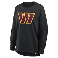 Women's Fanatics Black Washington Commanders Relaxed Hip Essential Long Sleeve T-Shirt