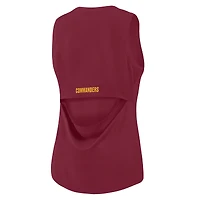 Débardeur de performance Fanatics bordeaux Washington Commanders pour femme, dos en maille drapée