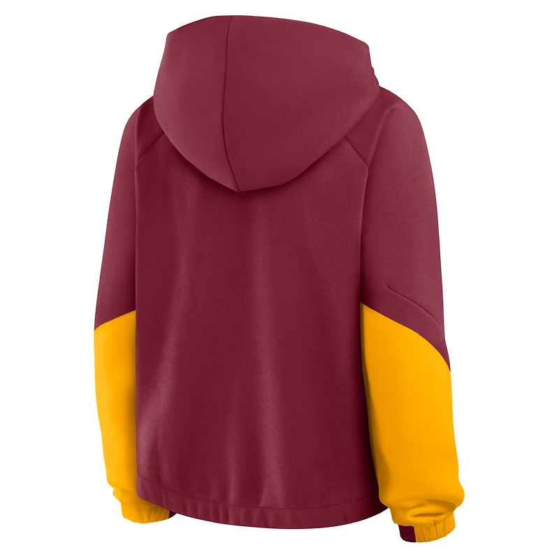 Sweat à capuche surdimensionné bulles Redzone Bordeaux pour femmes Fanatics Washington Commanders