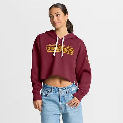 Women's Fanatics Burgundy Washington Commanders Oversized Heritage Cropped Hoodie