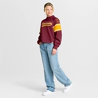 Women's Fanatics Burgundy Washington Commanders Oversized Hometown Toss Sweep Mock Neck Pullover