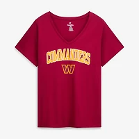 Women's Fanatics Burgundy Washington Commanders Plus Arch Over Logo V-Neck T-Shirt