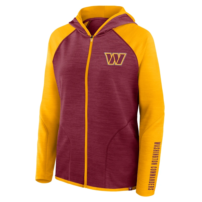 Women's Fanatics Burgundy Washington Commanders Plus End Around Pass Full-Zip Hoodie