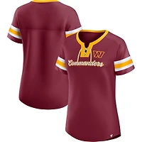 T-shirt à lacets taille plus Original State Fanatics pour femmes, bordeaux, Washington Commanders