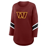 Women's Fanatics Burgundy Washington Commanders Plus Redzone 3/4-Sleeve Scoop Neck T-Shirt