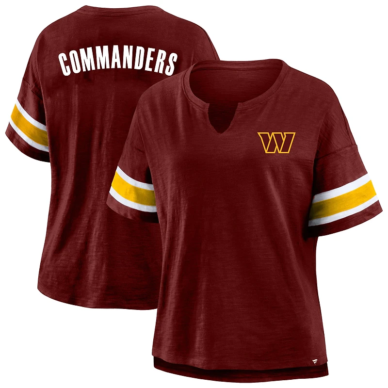 Women's Fanatics Burgundy Washington Commanders Plus Redzone Notch Neck T-Shirt