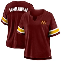 T-shirt à col cranté Redzone pour femme, bordeaux, taille plus, Washington Commanders