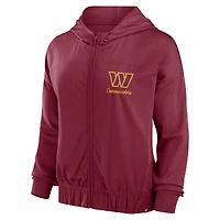 Women's Fanatics Burgundy Washington Commanders Script Lock Full-Zip Hoodie