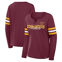 Women's Fanatics  Burgundy Washington Commanders Team First Coverage Scheme Lace-Up Long Sleeve T-Shirt