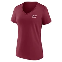 T-shirt à col en V pour femmes Fanatics Burgundy Washington Commanders Team Mother's Day