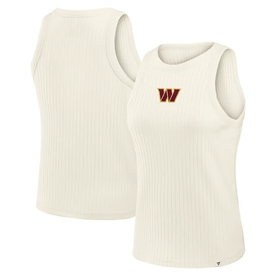 Women's Fanatics Cream Washington Commanders Star Play Tri-Blend Ribbed Tank Top