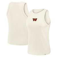 Women's Fanatics Cream Washington Commanders Star Play Tri-Blend Ribbed Tank Top