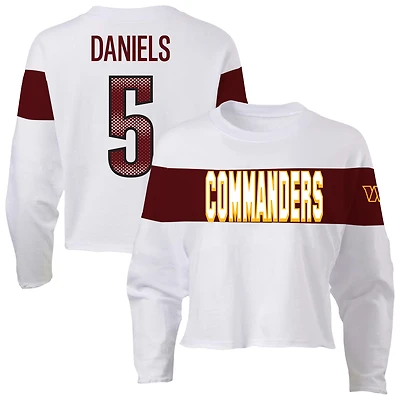 T-shirt Fanatics pour femmes Jayden Daniels Ash Washington Commanders, grande taille, nom et numéro