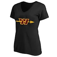 Women's Fanatics Jayden Daniels Black Washington Commanders Plus Name & Number V-Neck T-Shirt