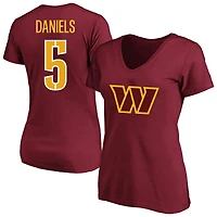 Women's Fanatics Jayden Daniels Burgundy Washington Commanders Plus Name & Number T-Shirt