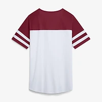 Women's Fanatics White/Burgundy Washington Commanders Touchdown Pass Athena Lace-Up T-Shirt