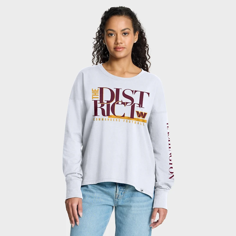 T-shirt à manches longues blanc Fanatics pour femme, motif Hometown Legacy des Washington Commanders