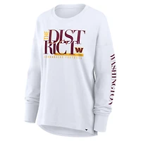 T-shirt à manches longues blanc Fanatics pour femme, motif Hometown Legacy des Washington Commanders
