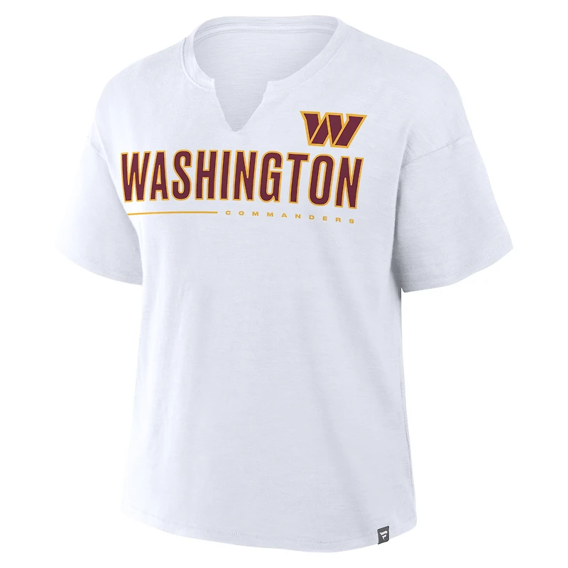 Women's Fanatics White Washington Commanders Redzone Slub Boxy T-Shirt