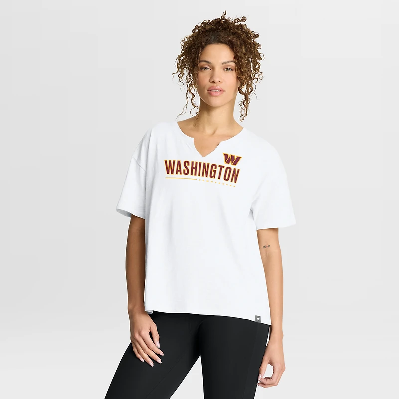 T-shirt boxy blanc flammé Redzone des Washington Commanders pour femme