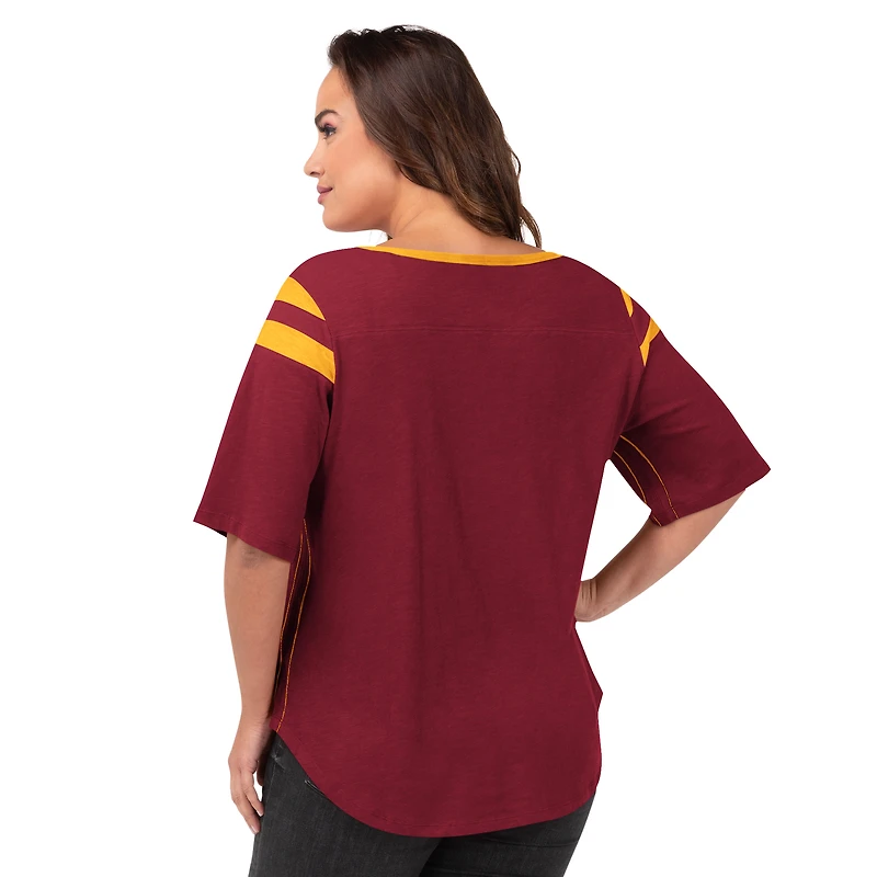 T-shirt Linebacker Washington Commanders G-III 4Her by Carl Banks pour femme, bourgogne, grande taille
